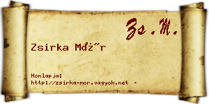 Zsirka Mór névjegykártya